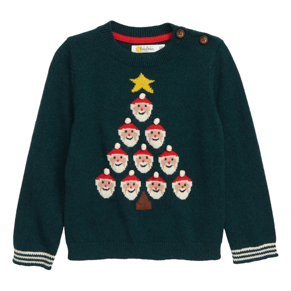 Baby Boden / Santa Christmas Tree Holiday Kid’s Sweater